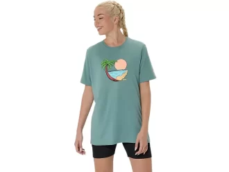 UNISEX ASICS PALM IN THE SUN SHORT SLEEVE TEE