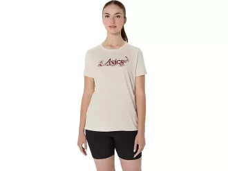 WOMEN’S ASICS FLORAL SLOGAN SHORT SLEEVE TEE