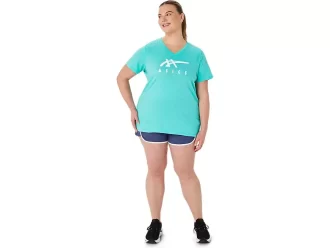 WOMEN’S ASICS STRIPES V-NECK