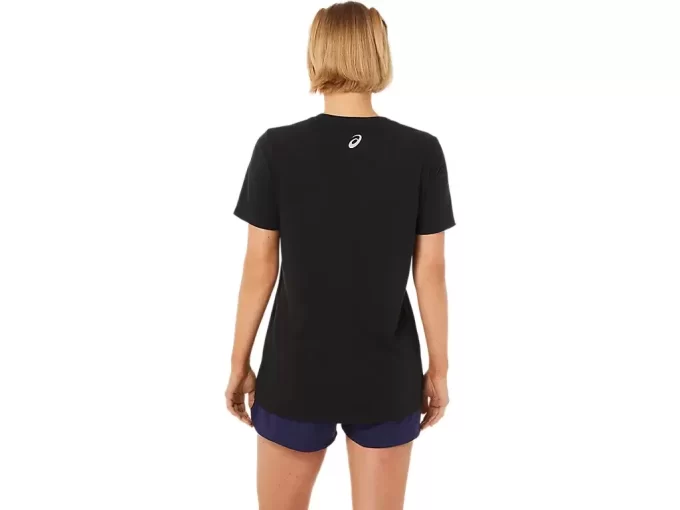 WOMEN’S ASICS STRIPES V-NECK