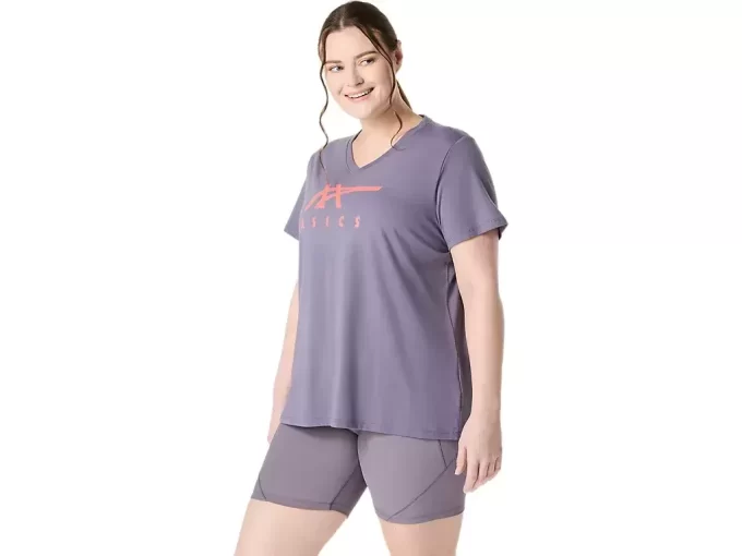 WOMEN’S ASICS STRIPES V-NECK