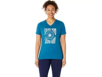WOMEN’S SUNFLOWER SLOGAN V-NECK